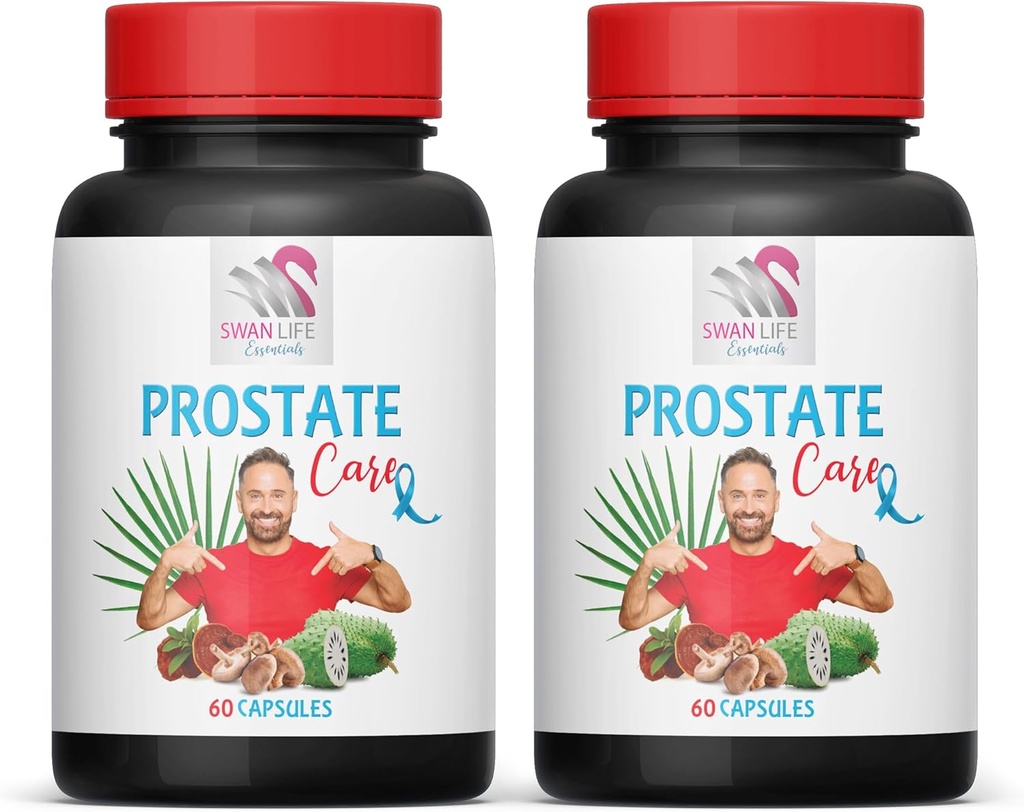Saw Palmetto Supplement - Prostata support PILS - Naturlige ingredienser, Saw Palmetto, Stinging Nettle Leaf, Maitake Mushroom, Reishi, Shiitake, Prostata support supplement til mænd, 2 flasker 120 Caps