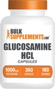 BulkSupplements.com Glucosamin HCl Kapsler - Glucosamin Supplement, Nutritional Supplement - Gluten Free, 2 Kapsler per servering, 360 Count (pakke med 1)