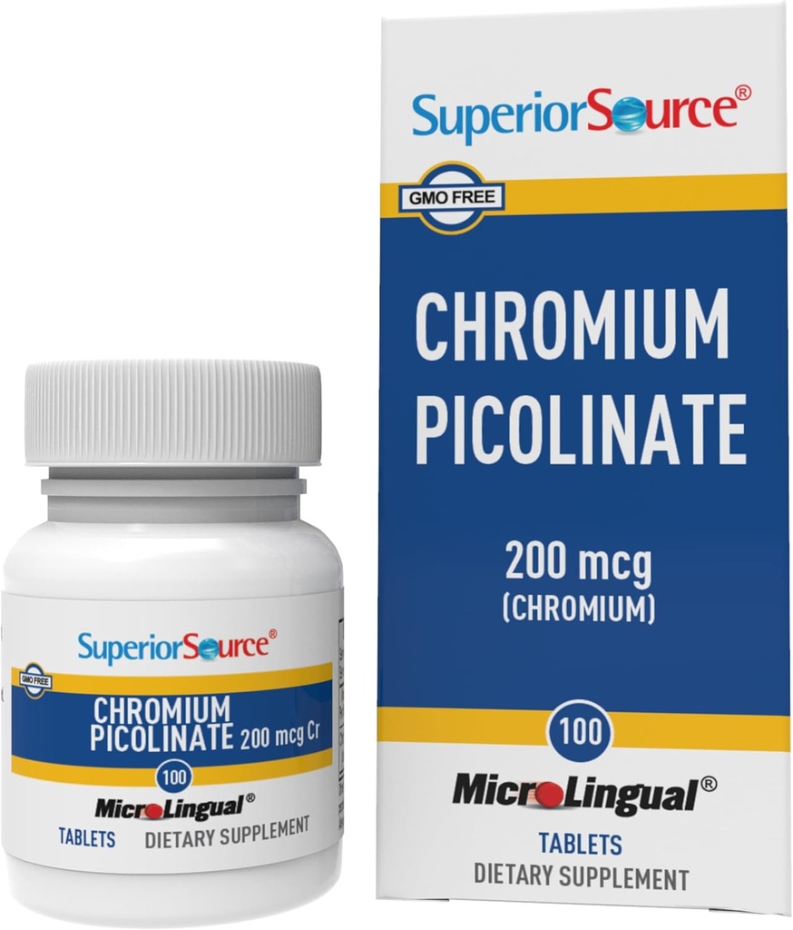 Superior Source Chrom Picolinate - Supplement Formel Understøtter sund sukker Metabolisme - 500 mcg, 50 Instant Opløs tabletter