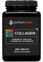 Youtory Herrecollagen - 5.000 mg - Dagligt kollagen tillæg for mænd - med 18 Aminosyrer - Joint, Knogler, Muskel, Hårvækst, Nail & Skin Support * - 290 tabletter (48 - Day Supply)
