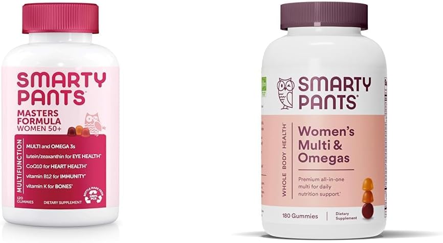 SmartyPants Gummy Multivitamin for Women 50 and Over: Omega 3 Fish Oil (EPA/DHA), Methylfolate & Women's Multivitamin Gummies: Omega 3 Fish Oil (EPA/DHA), Methylfolate, CoQ10