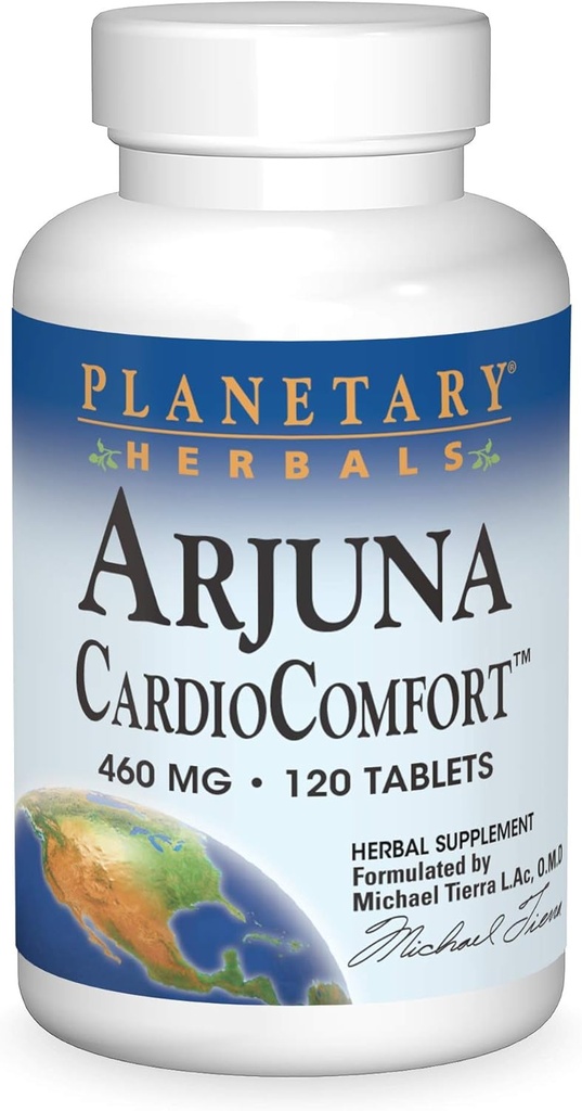 Planetariske Herbals Arjuna CardioComfort *, Støtte til de kardiovaskulære og kredsløbsmæssige systemer *, 460 mg - 120 tabletter