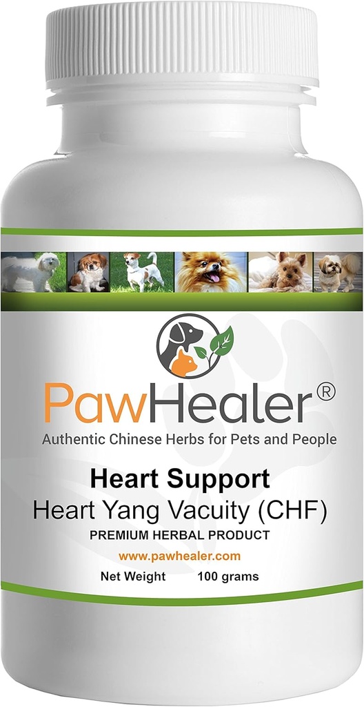 Heart Support - Heart- Yang Fritid (CHF) - Hoste, Gagging, Wheezing På grund af hjertets tilstand - 100 Grams- Herbal Powder- Remedy til hunde og kæledyr