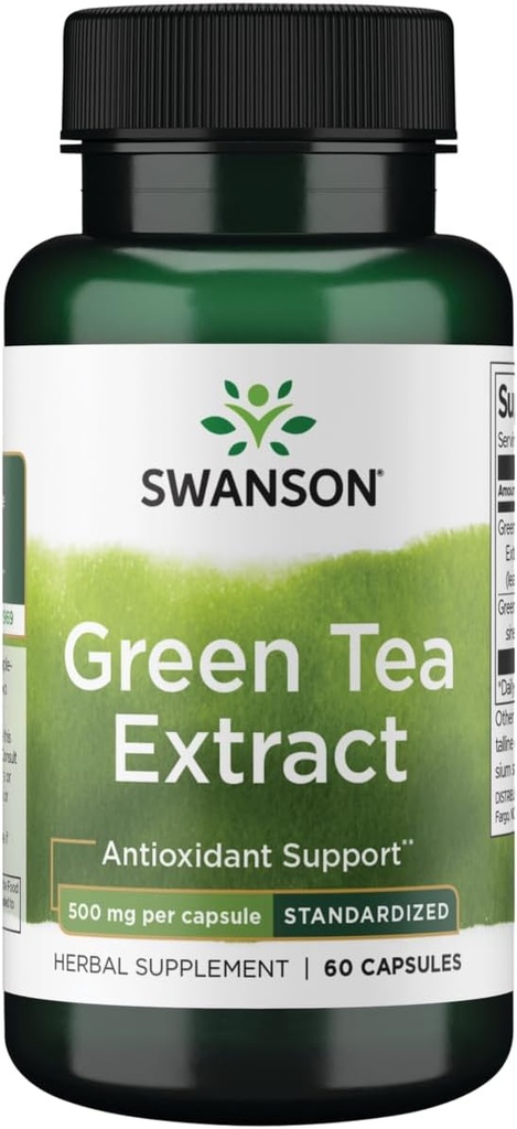 Swanson Green Tea Extract 500 Milligrams 60 Capsules