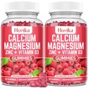 Calcium Magnesium Zink Gummier med Kalium Vitamin C, B6, D3, K2 - Calcium til kvinder og mænd - Calcium Magnesium Zink Multi Vitamin supplement til knogler, muskler, tænder, ro, mad - 2 Pack - 60 Cts