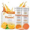 SIGNIFY NATUR C 1000mg Effervescent tabletter - Potent immunsupport VIT C med zink supplement - sukkerfri & Vegan Formelle 124; Opløselige C-tabletter - vand Opløselig Fizzy Elixir - 20CT