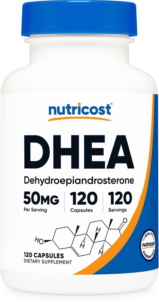 Nutricost DHEA 50mg, 120 kapsler - Gluten Free, Soy Free, Non- GMO, Supplement