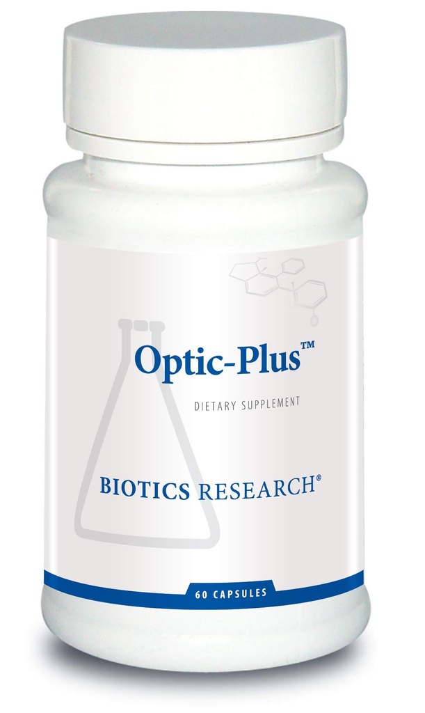 Bioteknologi Forskning Optic Plus Eye Vitamin & Mineral Support Supplement med Lutein og Zeaxanthin, Sund Retinal Tissue og Vision 60 Kapsler