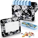 Pill Organizer sag, Ugentlig rejse Pill sag Medicin Reminder Daily AM PM, Day Night 7 kompartmenter, for 4 gange en dag, 7 dage en weekend-Inkluderer Elegant Trykt læder carriing sag