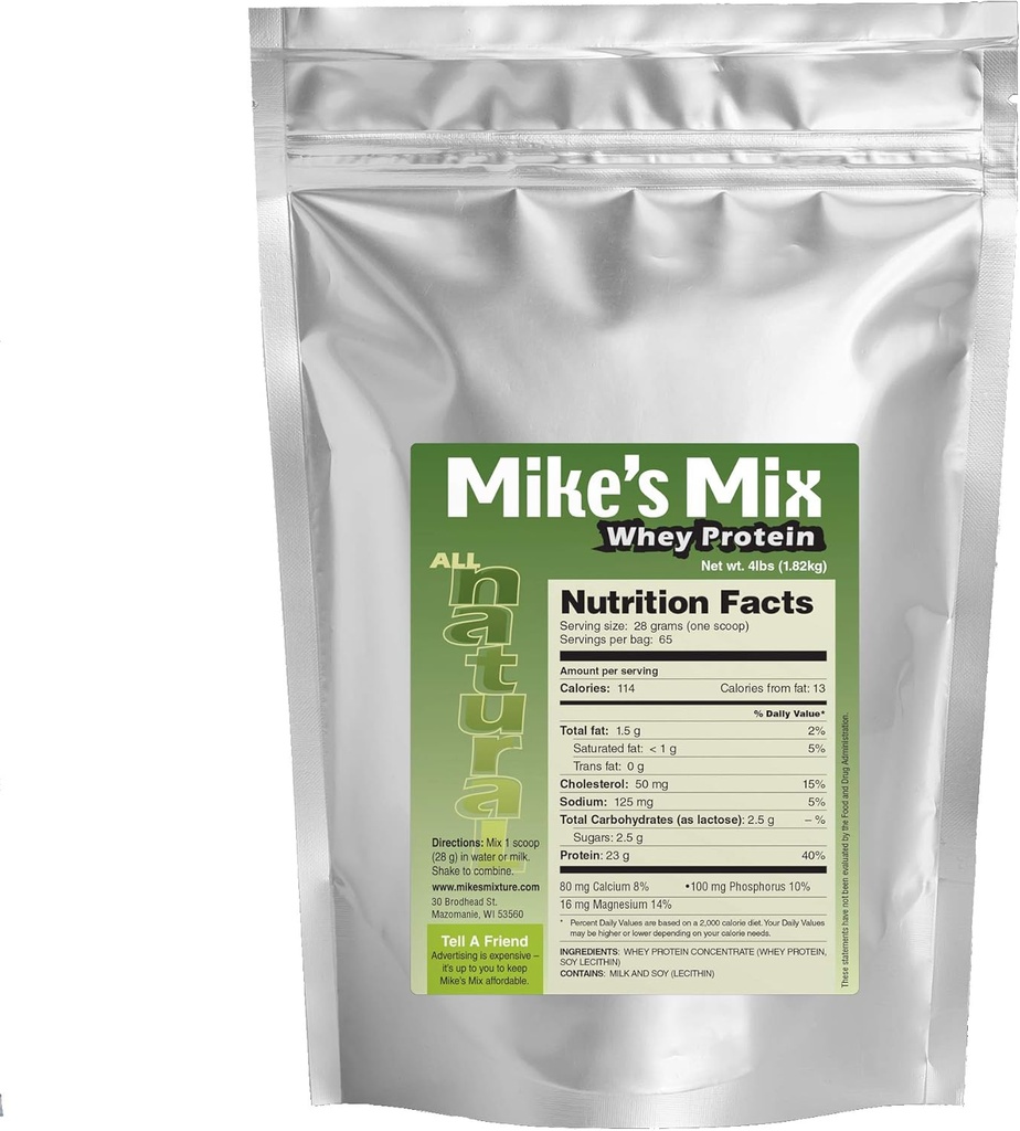 Mikes Mix All- Natural, Unflavored Whey Protein Koncentrat (4 lbs)