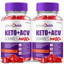 (2 Pack) UltraQuick Max + ACV Gummies, Højere potens, Officiel Ultra Quick Max + Gummies, 2X Stærkere Apple Cider Vineddike Gummy, 2 Måned Supply