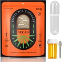 00 Capsules 1000 Count, Empty Pill Capsules, Vegan Capsules Empty, Gel Capsules Size 00 with Spoons and Medicine Bottle for Capsule Filling, Vegetable Capsules Empty, Clear