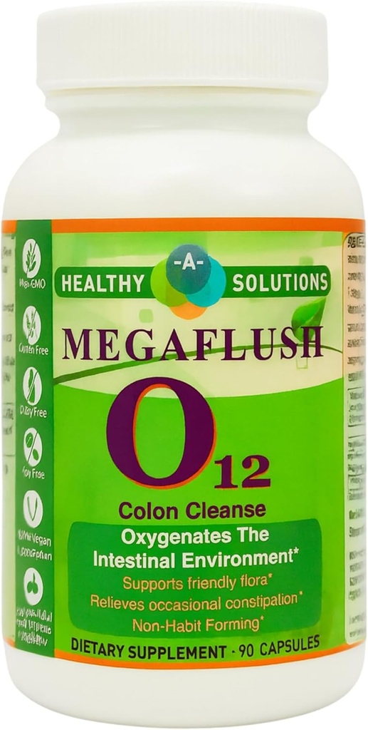 Mega Flush 07 - Naturligt supplement til sund Colon - Colon Cleanse - 90 Veggie Caps