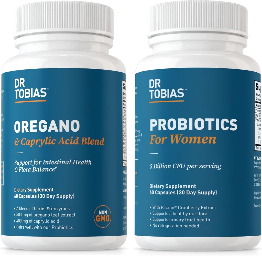 Dr. Tobias Oregano og Captac Acid Blend og Probiotika til kvinder - Understøtter Gut, Immun, og urinvejssygdomme, non-GMO