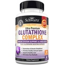 BioSchwartz Glutathione Supplement 500mg - Lever Detox med Quercetin, C-vitamin, mælk tidsel, Alpha Lipoic Acid - Immunity Support Pill - Enhanced Immunity Defense Health Formel - 60 kapsler