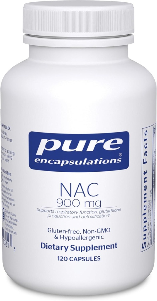Ren indkapsling NAC 900 mg - N- acetyl cystein aminosyre supplement til Lung & Immunstøtte, lever & antioxidanter * - 120 kapsler