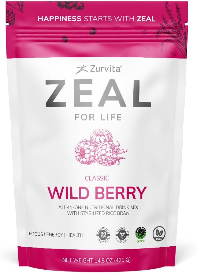 Zurvita - Zeal for Life 30- Day Wellness Bag - Wild Berry (Classic) - Nutritional Supplement for Vitality, Immunitet og Wellness - 420 Bedste