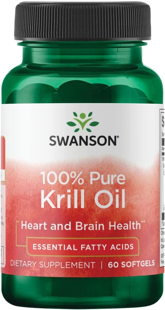 Swanson 100% Pure Krill Oil 500 Milligram 60 Sgels