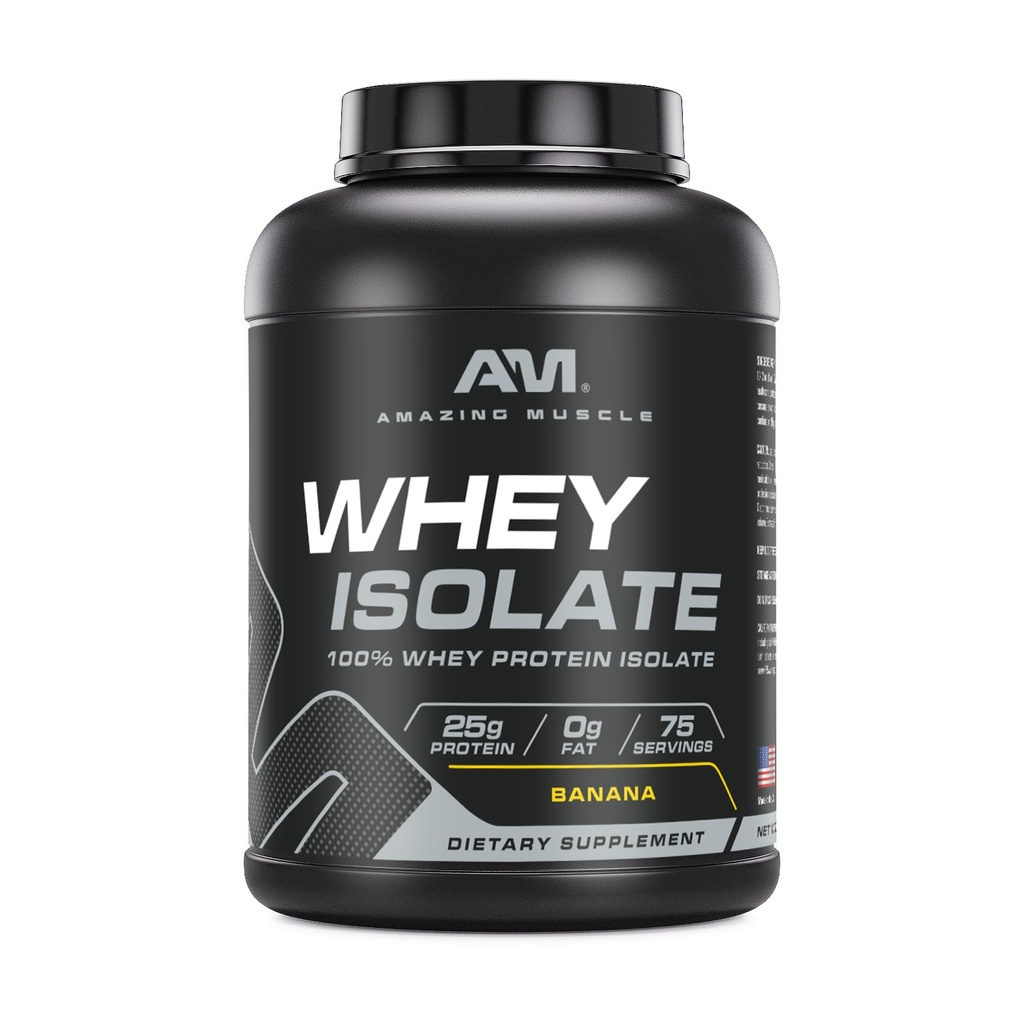 Amazing Muscle Whey Protein Isolate Powder Buddy 124; 25 Bedste Protein Per Serving Buddy 124; 100% Whey Isolate Buddy 124; Zero Fat Buddy 124; Lavet i USA (5 Lb, Banana)