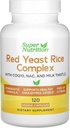 Super Nutrition Red Yeast Rice Complex med Organic Red Yeast Rice, N-Acetyl Cysteine, Coenzym Q10, og Milk Thistle Extract, 120 Veggie Kapsler