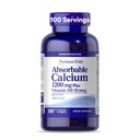 Puritans Pride Absorbable Calcium 1200 mg Plus D3 25mcg 1000 IE med Bone- Active ™, 200 Rapid Release Softels