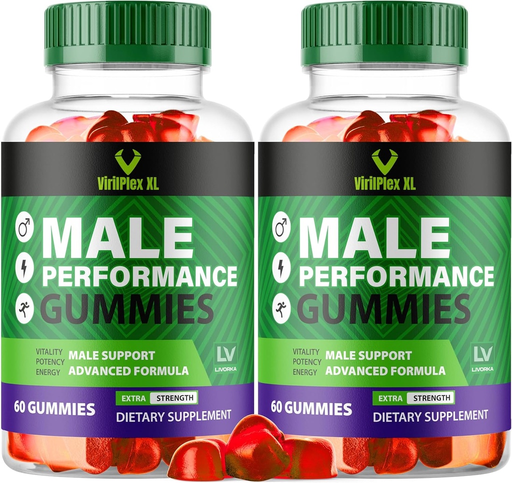 LIVORKA (2 Pack) VirilPlex XL Gummies, 120 Gummies til 2 Måneder