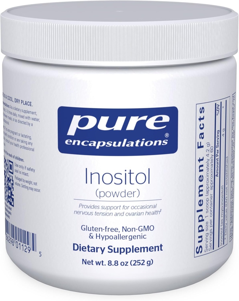 Ren indkapsling Inositol (pulver) - supplement til støtte energi, nervesystem og ovariefunktion * - med Myo-Inositol - 8.8 Ounces