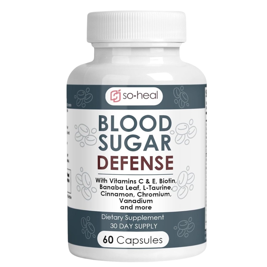 Sugar Shield Defense Supplement - Kanel, Chrom, Vanadium, Triple Protection for Heart, Metabolisme, Energi - 60 Kapsler, Made in USA