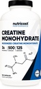 Nutricost Mikroniseret Creatinmonohydrat 3,000mg 500 Kapsler, 125 Servering, 750mg Creatinmonohydrat Per Kapsel