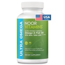 Noor Vitamin Halal Fish Oil, Halal Vitamin, Ultra Omega 3 Wild Peruvian Fish (800 mg EPA & 400 mg DHA) Heart, Brain & Joint Support, Non- GMO og Gluten Free (120 Greve)
