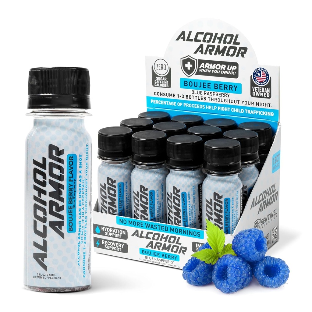 Boujee Berry Elixir - Hydration Support, Essential Vitaminer og Elektrolytter, Vitamin B12, Milk Thistle - 12 Pack