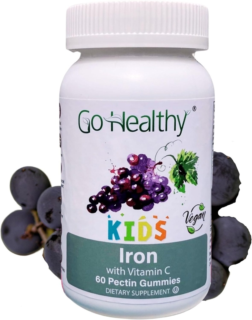 Iron Gummies for Kids, Vegan Velegnet, Kosher & Halal - 30 Servere - Gå sundt