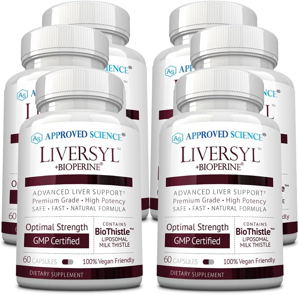 Godkendte Science Liversyl - Milk Thistle, Artichoke Extract, og Bioperine - Vegan - 360 Count - 6 Måned Supply - Made in USA