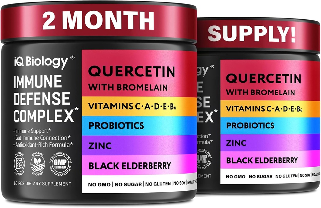 Quercetin med Bromelain - Premium Quercetin Bromelain kapsler til immunforsvar * - Bromelain Quercetin supplement - Non GMO Quercetin - 2 pakning (120 kapsler)