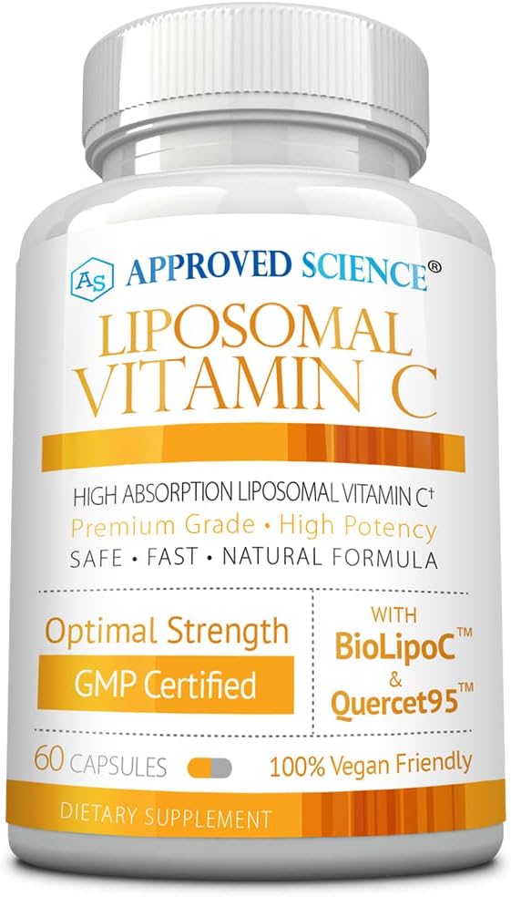 Godkendt videnskab Liposomal C-vitamin - 1100 mg - 60 kapsler - immunforsvar, boost collagen, antioxidant - høj absorption - fedtopløselig - ikke GMO - Vegan - Made in USA