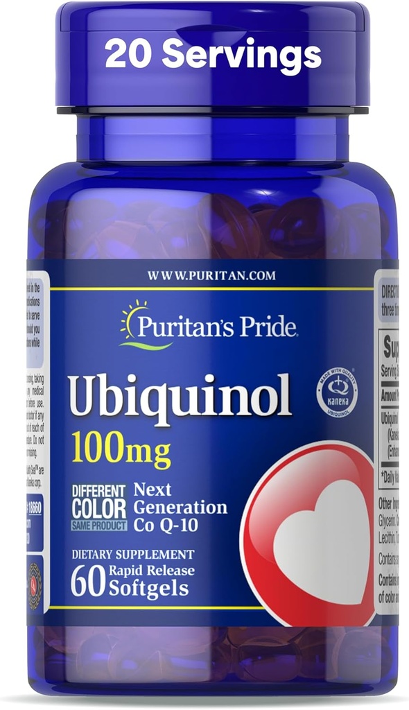 Puritans Pride Ubiquinol 100 mg Kardiovaskulær sundhed 60 Rapid Release Softels