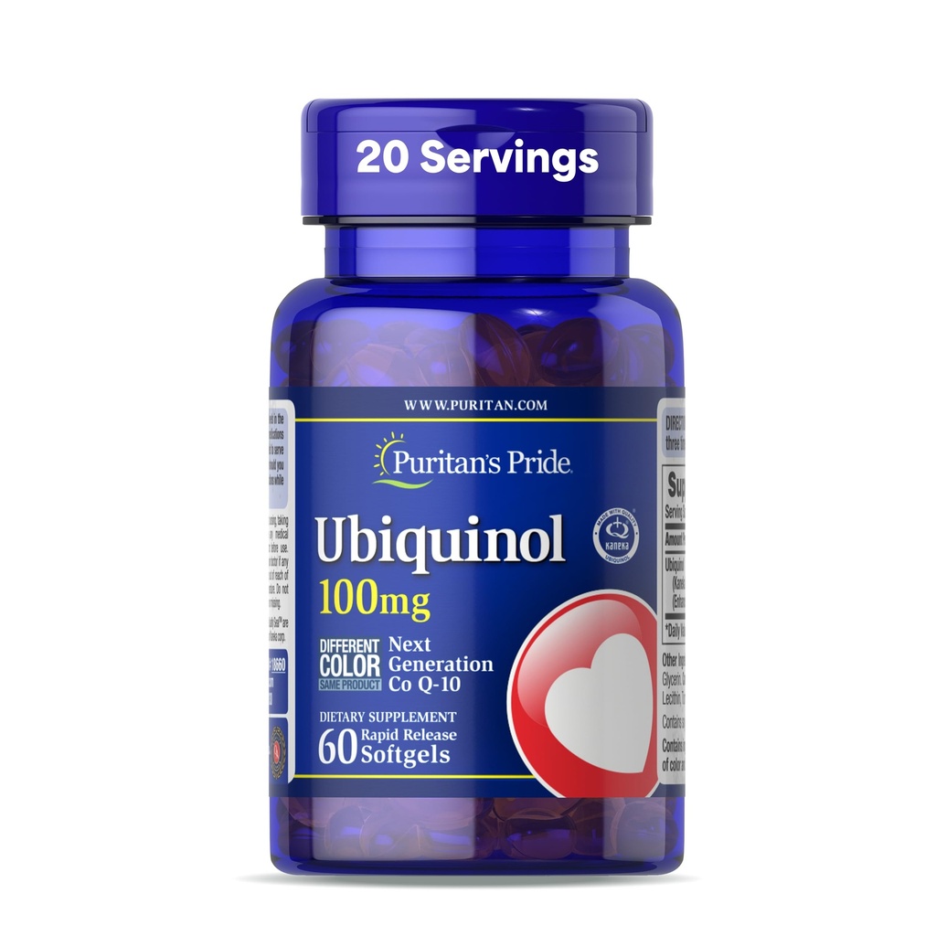 Puritans Pride Ubiquinol 100 mg Kardiovaskulær sundhed 60 Rapid Release Softels
