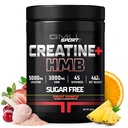 GMU SPORT - Kreatinemonohydrat med HMB Powder - 45 Serveringer, Creatin HMB Kosttilskud, Kreatin med HMB for øget styrke, muskelvækst & forbedret energi, 3G HMB / Fruit Punch
