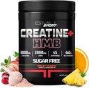 GMU SPORT - Kreatinemonohydrat med HMB Powder - 45 Serveringer, Creatin HMB Kosttilskud, Kreatin med HMB for øget styrke, muskelvækst & forbedret energi, 3G HMB / Fruit Punch