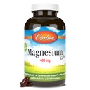 Carlson - Magnesium Gels, 400 mg Magnesium per Softgel, Heart & Muscle Support, Magnesium Gel Caps, tarmfunktion, Magnesium Supplement, 250 Softgel