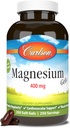 Carlson - Magnesium Gels, 400 mg Magnesium per Softgel, Heart & Muscle Support, Magnesium Gel Caps, tarmfunktion, Magnesium Supplement, 250 Softgel