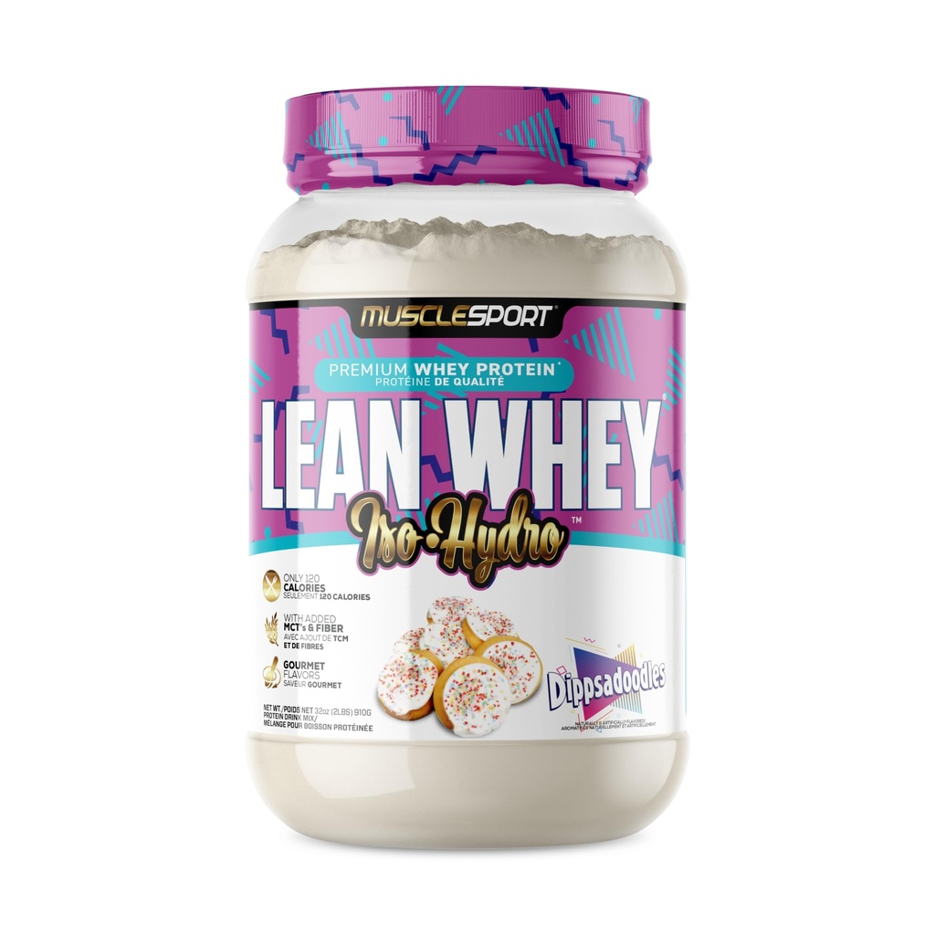 Musclesport Lean Whey Revolution ™ Protein Powder - Whey Protein Isolate - Low Calorie, Low Carb, Low Fat, Incredible Flavors - 25g Protein per Scoop (2lb, Dippsadoodles)