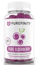 PUREFINITY Elderberry Gummies med Sambucus, C-vitamin og zink - din perfekte daglige 3-in-1 supplement til børn og voksne - Gluten Free, Non- GMO, Vegan, 60 Greve