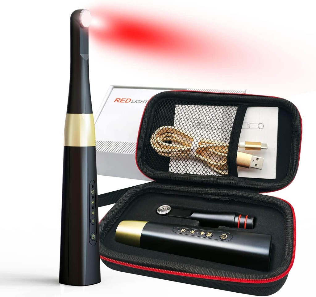 Genanvendelig Canker Sore Treatment Device, Red Light Cold Sore Device for Pain Relief og Lip Sore Management Reducere smerte og forynge hud