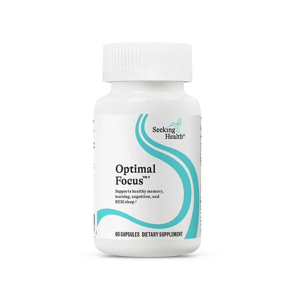 Søg Health Optimal Focus, Stimulant- Free og Caffe- Free Nootrop Support for Memory and Focus, med Cholin, DHA fra Algae, American Ginseng, Vegan og Vegetar (90 Kapsler)