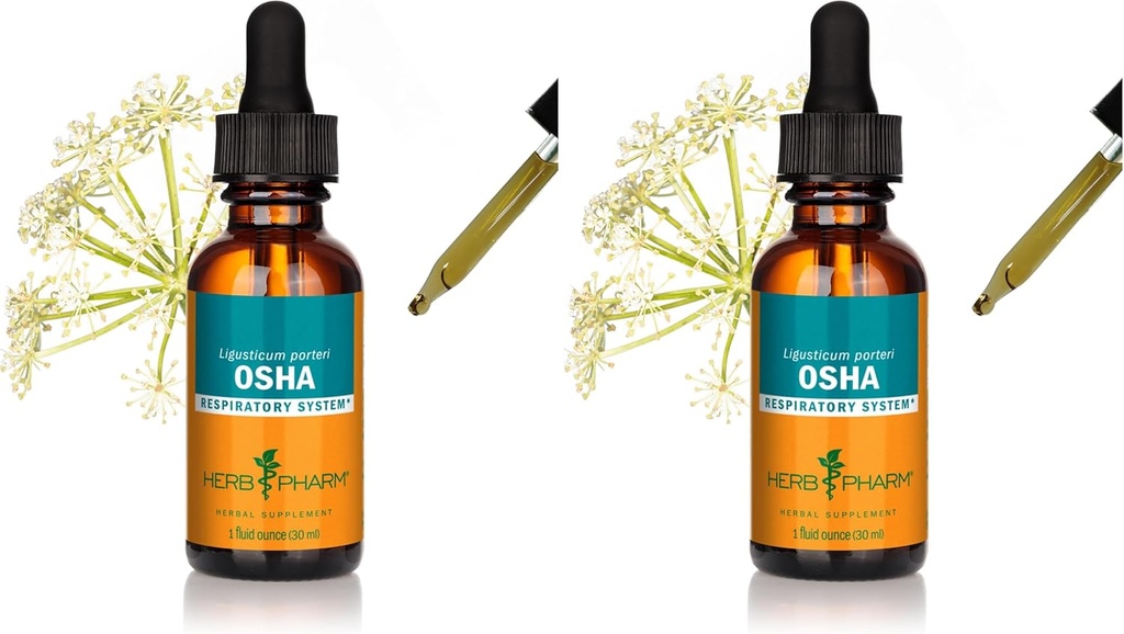 Herb Pharm OSHA Root Liquid Extract for Respiratory Support - 1 Ounce (Pack of 2)