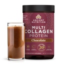 Ancient Nutrition Collagen Peptider Powder, Multi Collagen Protein, Kvinder & Mænd, C-vitamin, Probiotika, Hydrolyseret Collagen, Understøtter hud, Joints, Gut Sundhed, Chokolade, 24 Tjenester