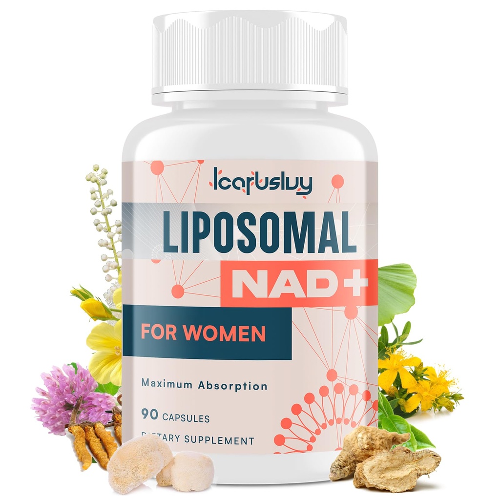 2000MG NAD Kosttilskud til kvinder, NMN Alternativ, Kvinde Liposomal NAD +, med Ashwagandha, Berberine HCL, Ginkgo Biloba & Black Cohosh - Menopause, Brain, Metabolisme og energistøtte *, 90 Kapsler