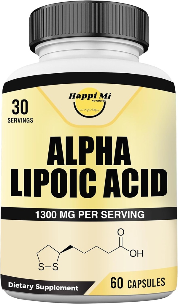 Alpha Lipoic Acid Kapsler 1300mg Per Servering - 30 Servering per flaske - Antioxidant Støtte til den samlede sundhed