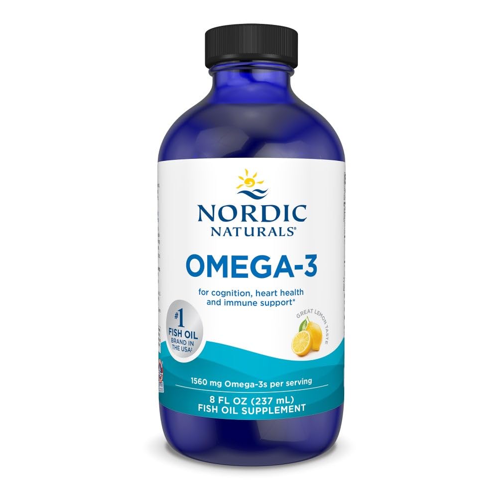 Nordiske Naturals Omega-3, Lemon Flavor - 8 oz - 1560 mg Omega-3 - Fish Oil - EPA & DHA - immunforsvar, hjerne og hjerte sundhed, optimal wellness - non-GMO - 48 Serveringer